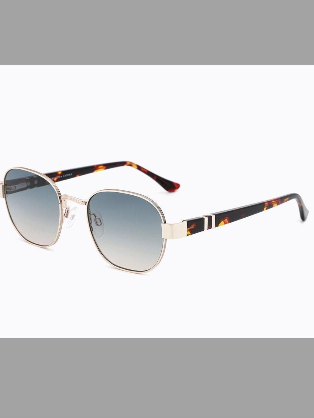 Men's Gold Metal Frame Sunglasses with Dark gradient Lenses